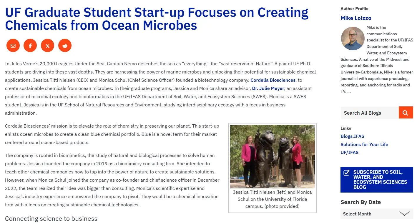 ocean microbes to create a clean blue chemical portfolio